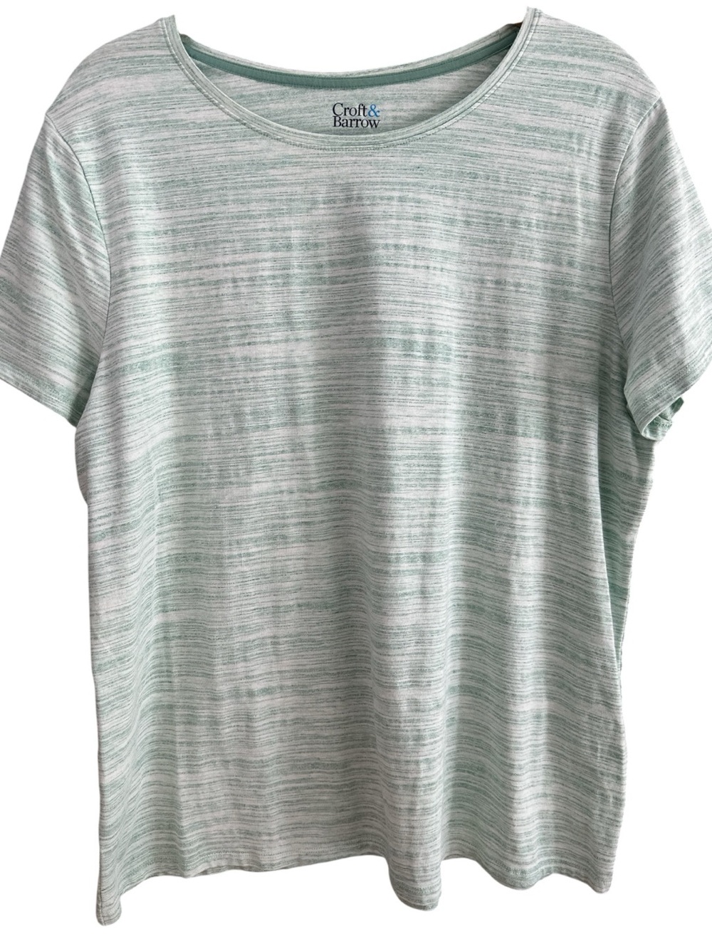 croft & barrow Heathered Mint Green Short Sleeve Tee Size XL The Classic Tee